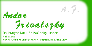 andor frivalszky business card